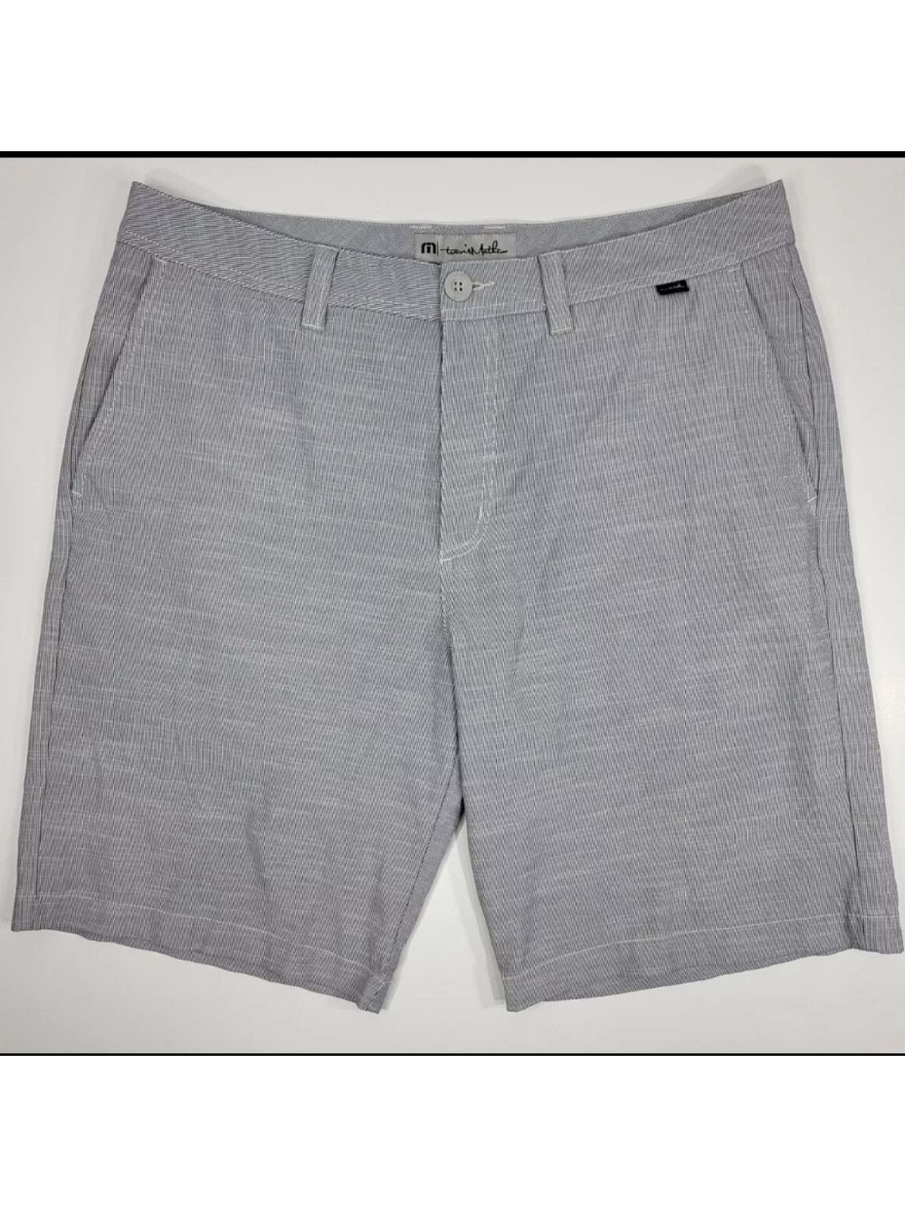 TRAVIS MATHEW Men's Size 34 Light Gray Stretch Golf Shorts Casual Lightweight